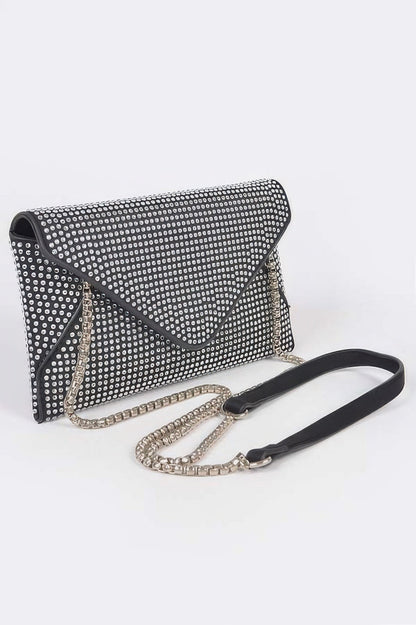 Hot Fix Rhinestones Envelope Clutch, alternate view