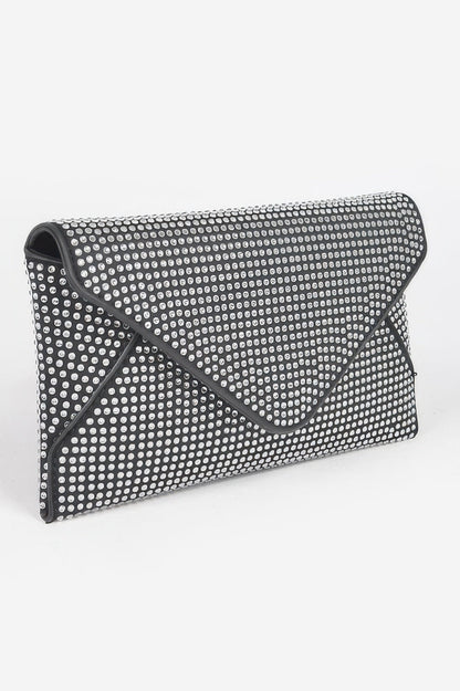 Hot Fix Rhinestones Envelope Clutch, additional detail