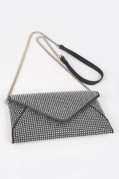 Hot Fix Rhinestones Envelope Clutch, product photo (2)