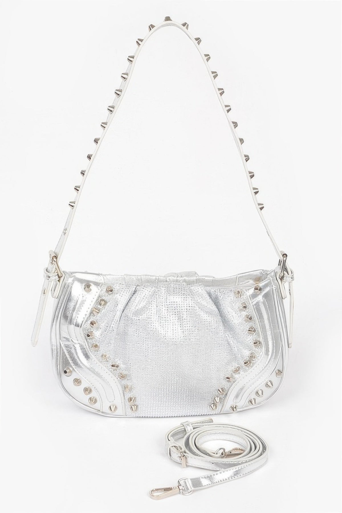 Hot Fix Stones Metal Stud Shoulder Bag, additional detail (2)