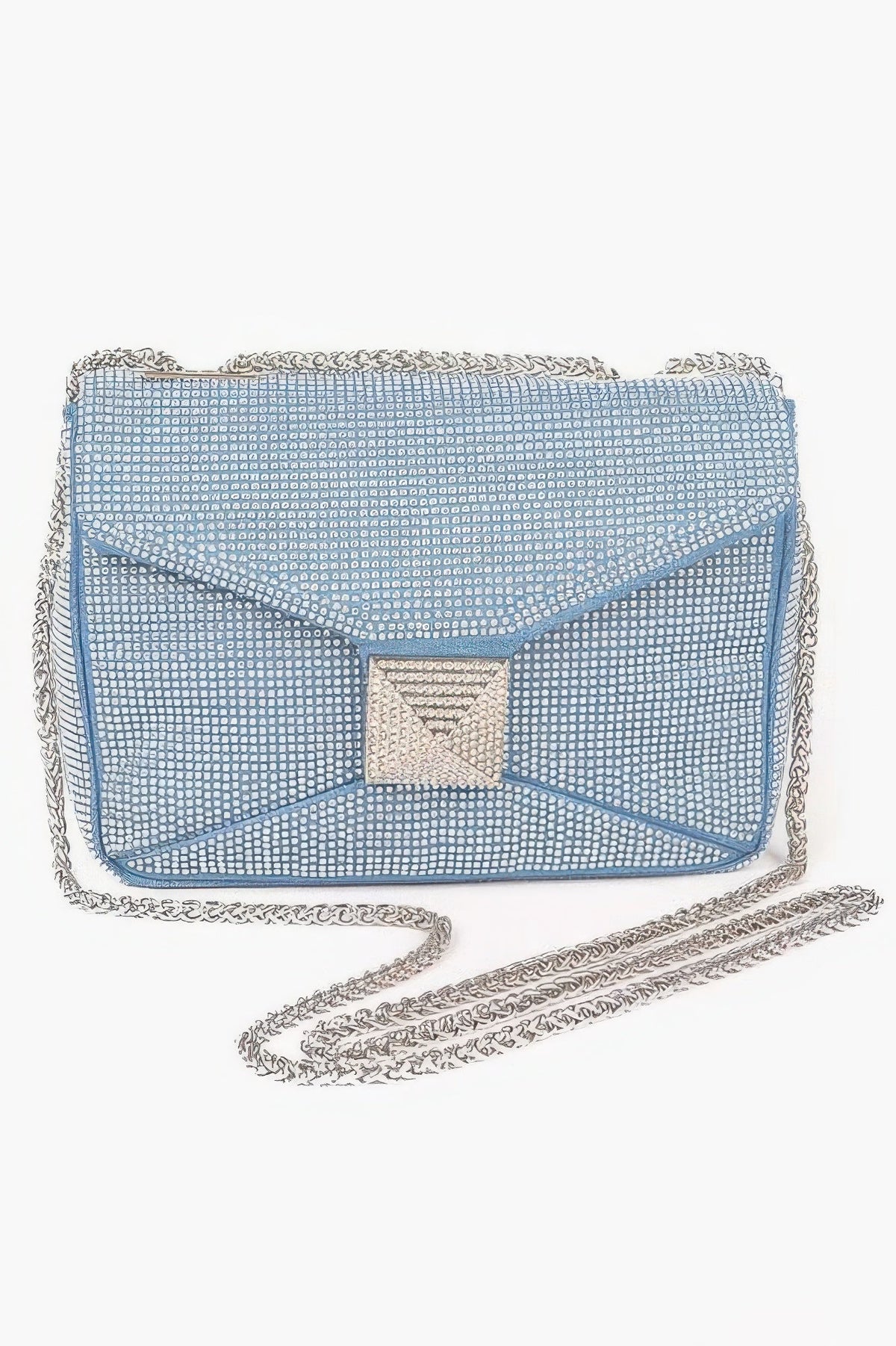 Hot Fix Rhinestone Denim Clutch, product photo