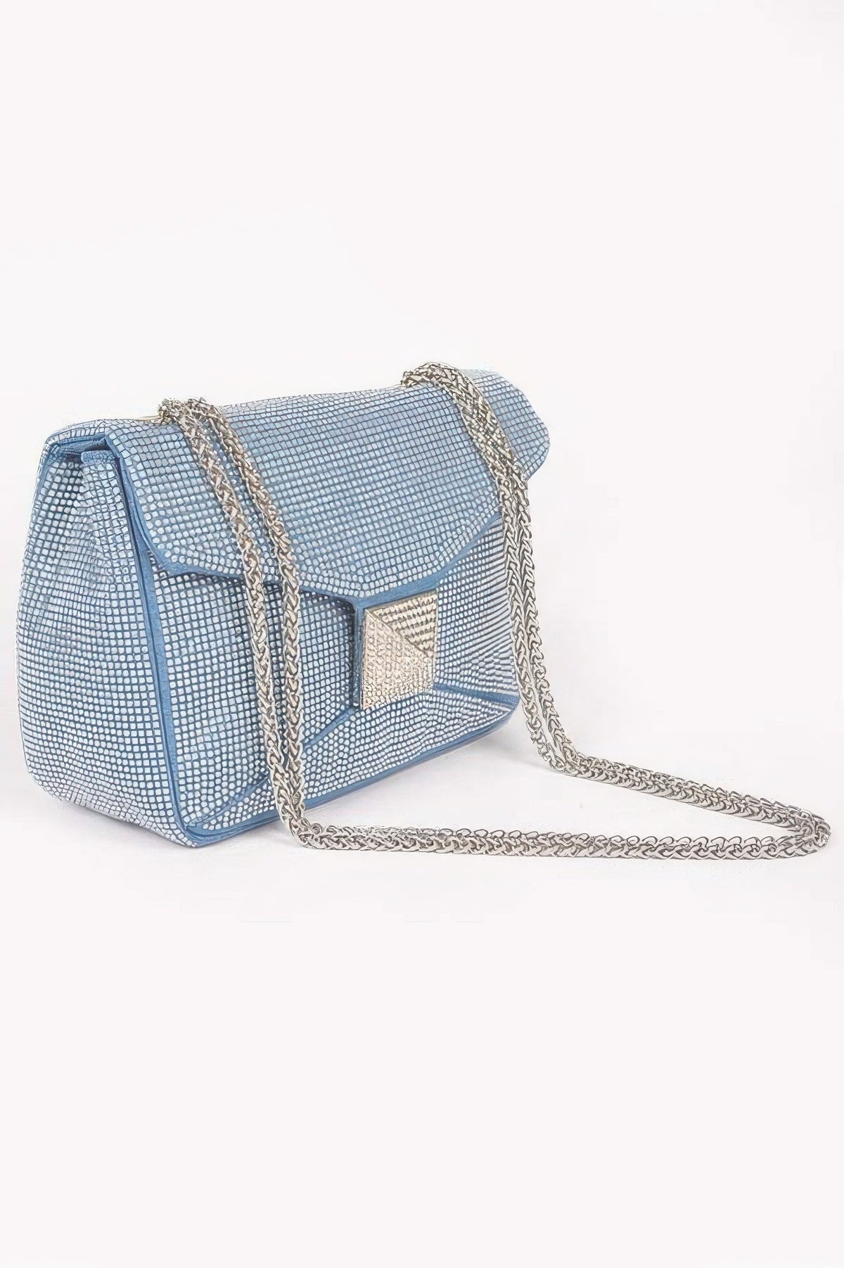Hot Fix Rhinestone Denim Clutch, alternate view