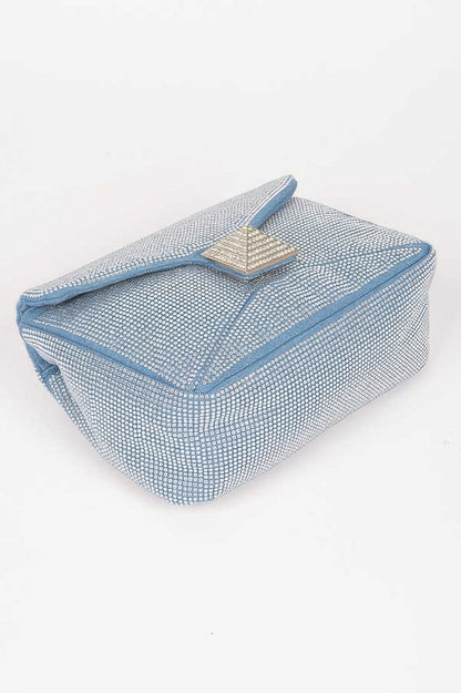 Hot Fix Rhinestone Denim Clutch, product photo (2)
