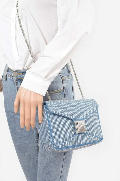 Hot Fix Rhinestone Denim Clutch, alternate view (2)