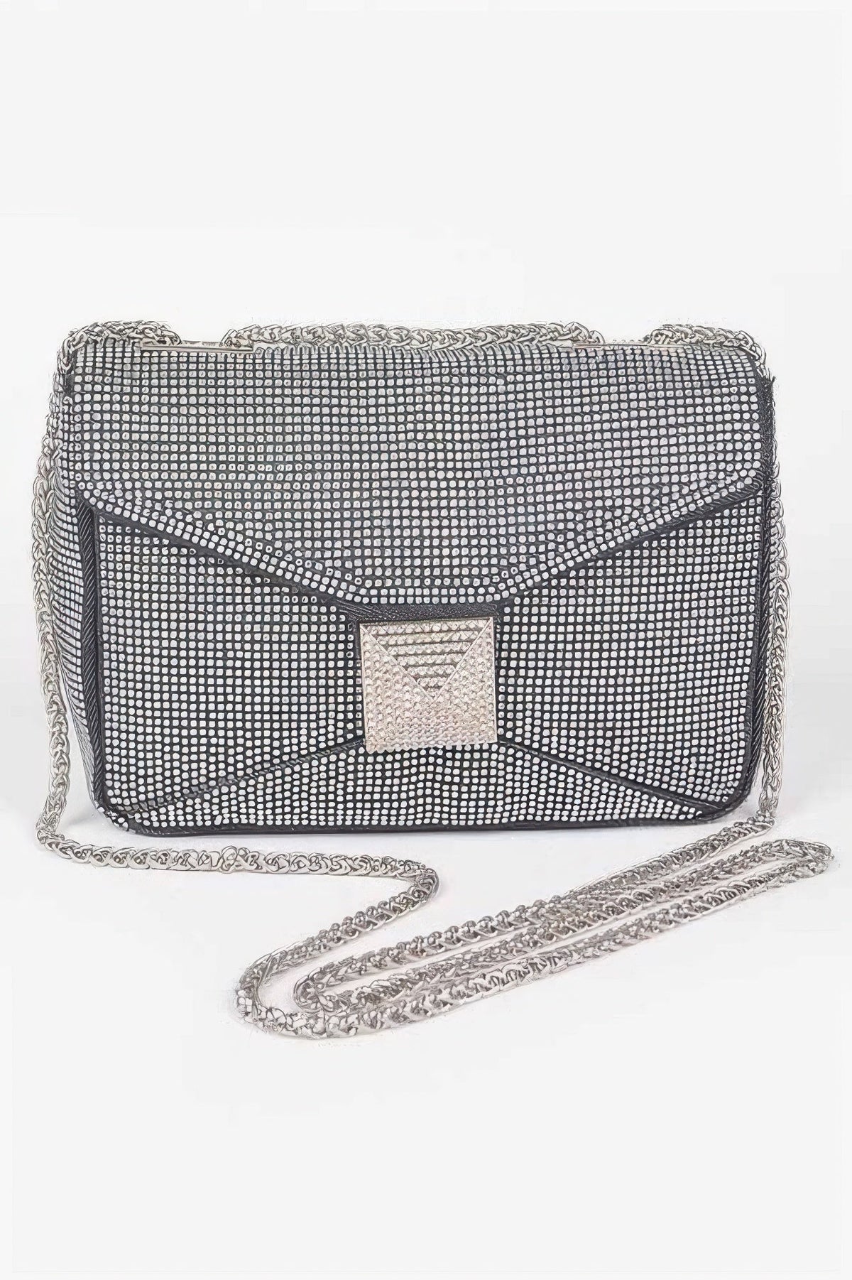 Hot Fix Rhinestone Denim Clutch, additional detail (2)