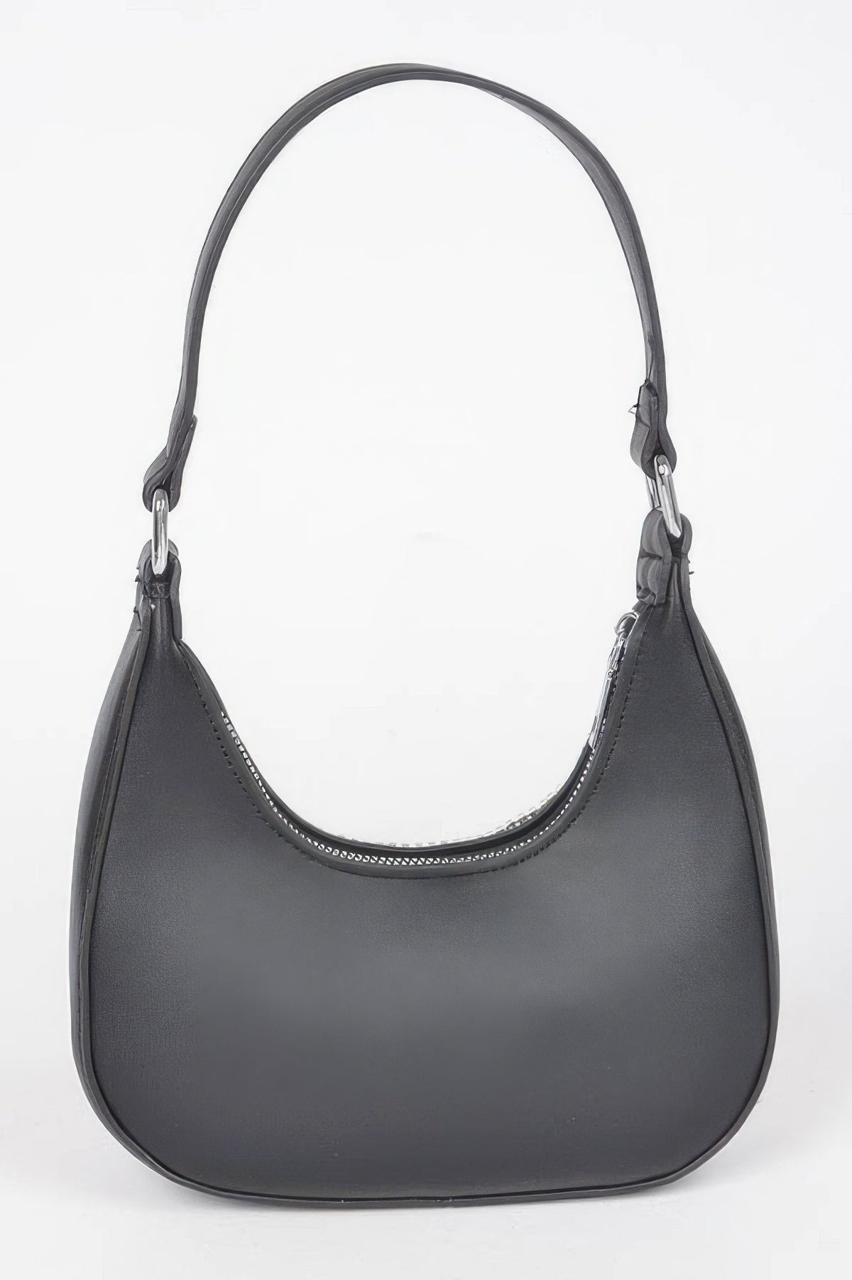 Hot Fix Stones Rhinestones Fringe Hobo Bag, styled photo