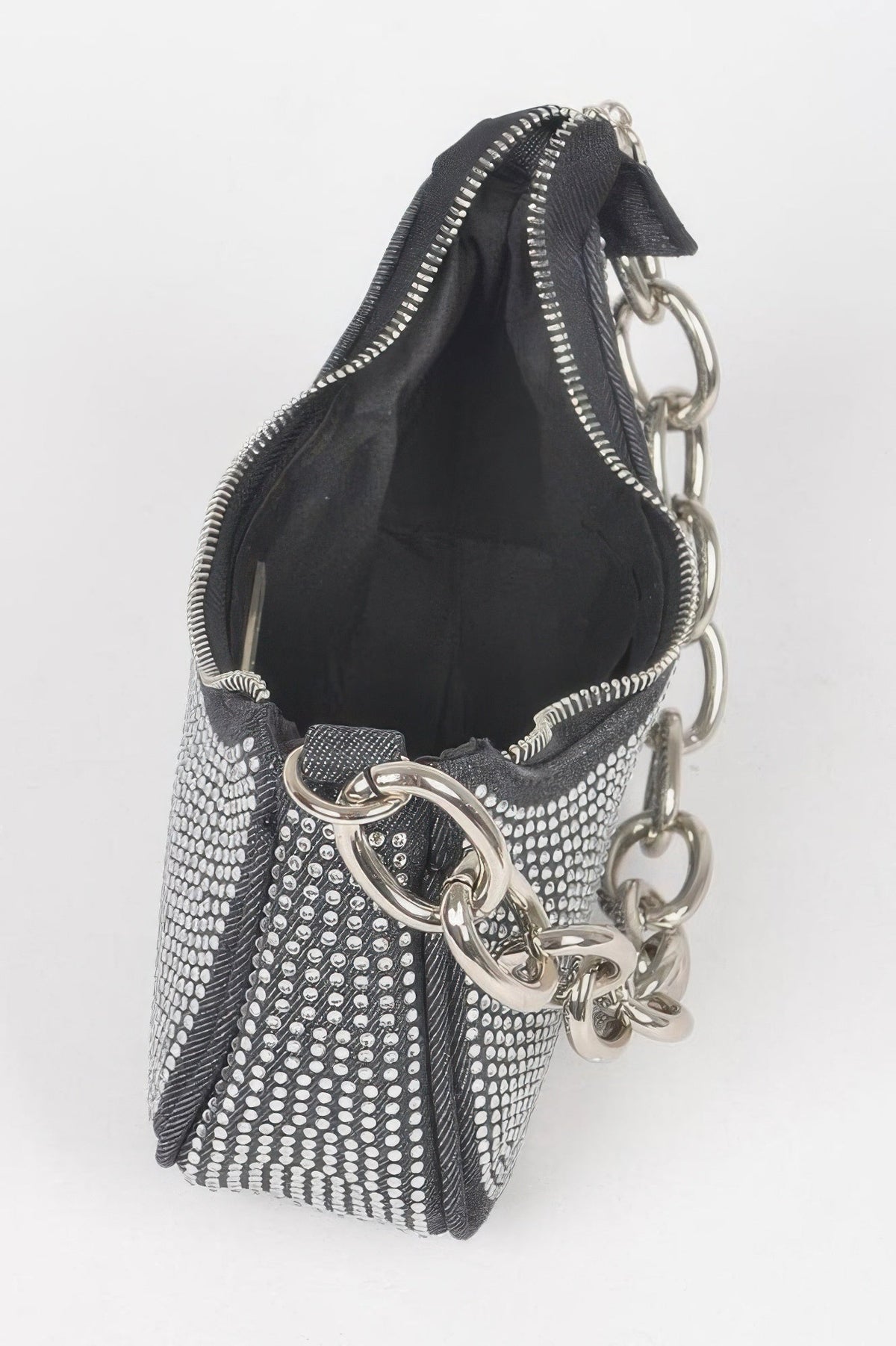 Hot Fix Stone Small Hobo Bag W/chain, additional detail