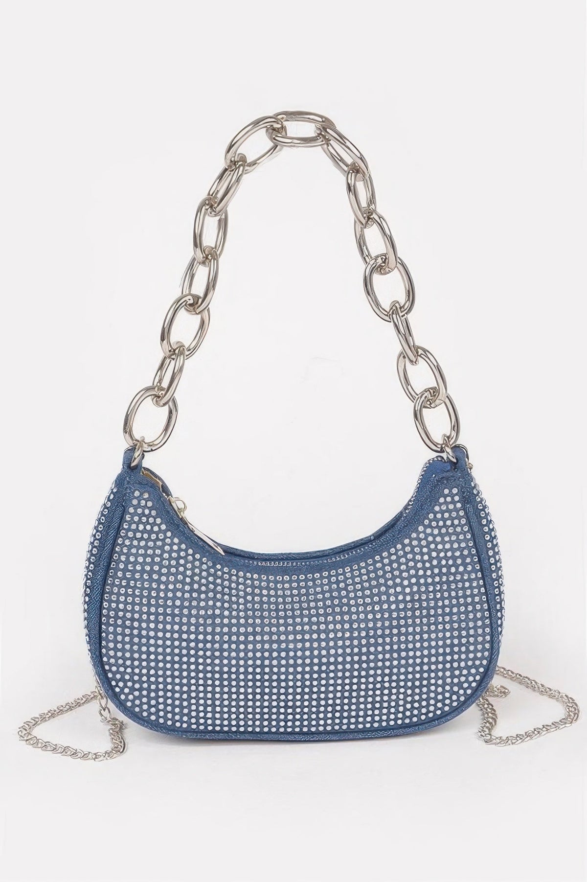 Hot Fix Stone Small Hobo Bag W/chain, product photo (2)