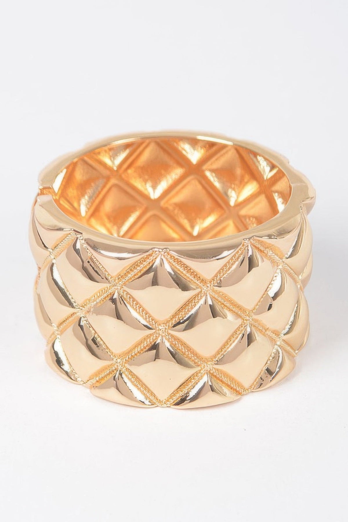 Metal Diagonal Shape Cuff Bracelet in Gold, product photo