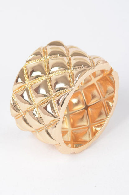 Metal Diagonal Shape Cuff Bracelet in Gold, alternate view