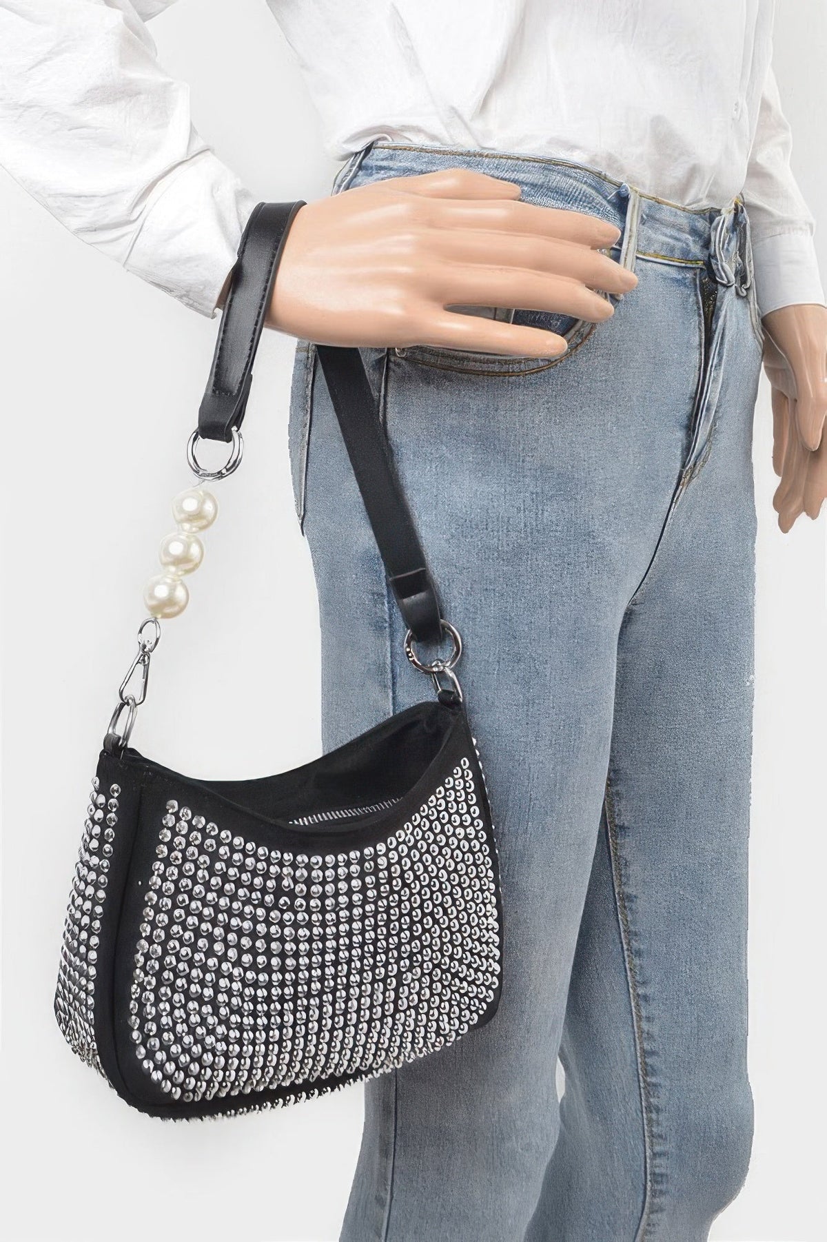 Hotfix Micro Suede Crossbody Bag, styled photo