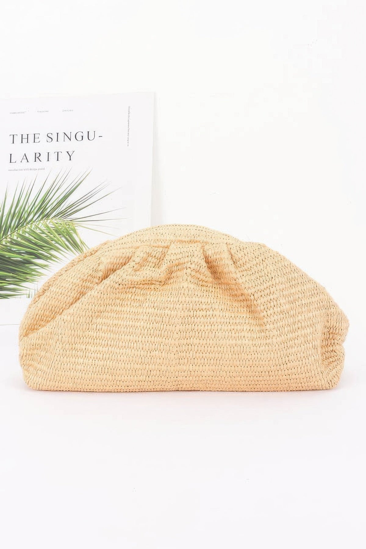 Faux Straw Pearl Clutch, styled photo
