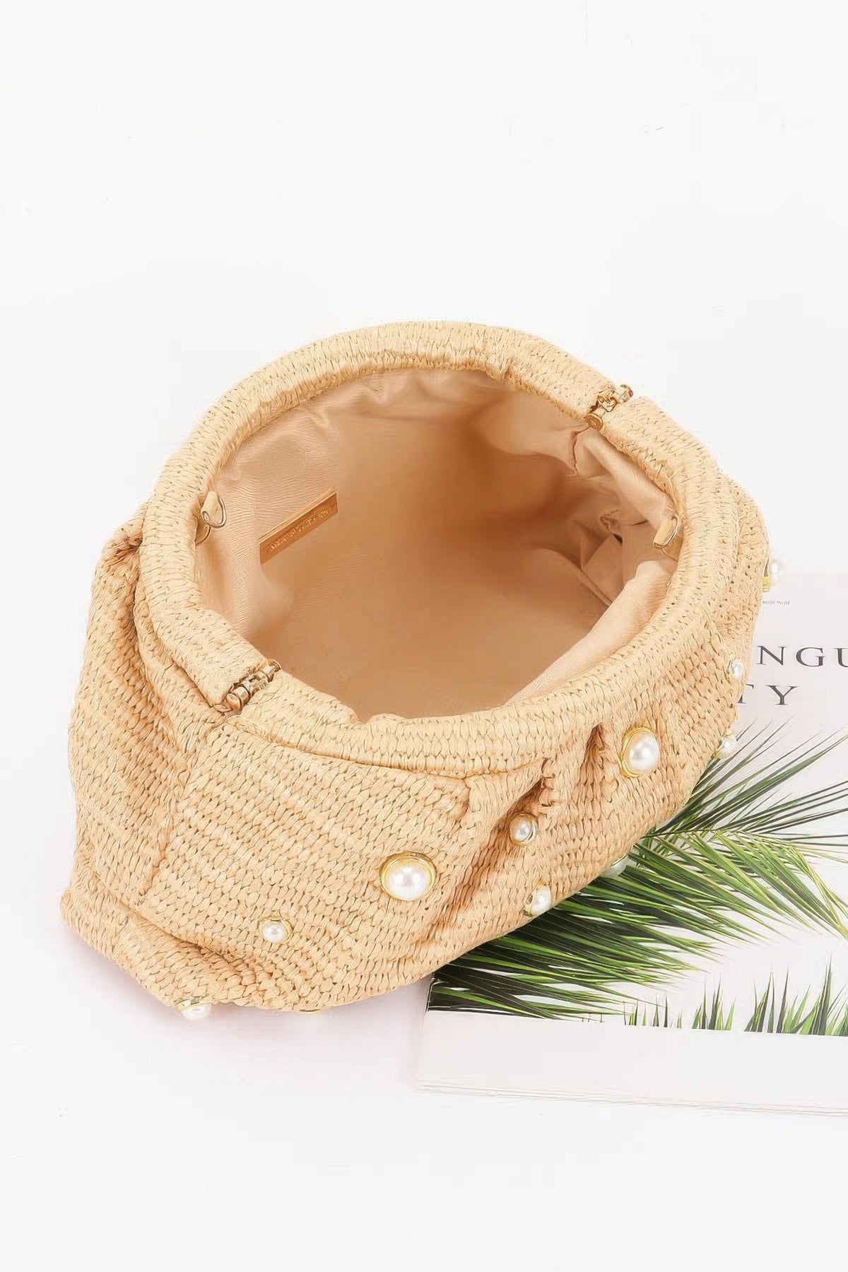 Faux Straw Pearl Clutch, alternate view (2)
