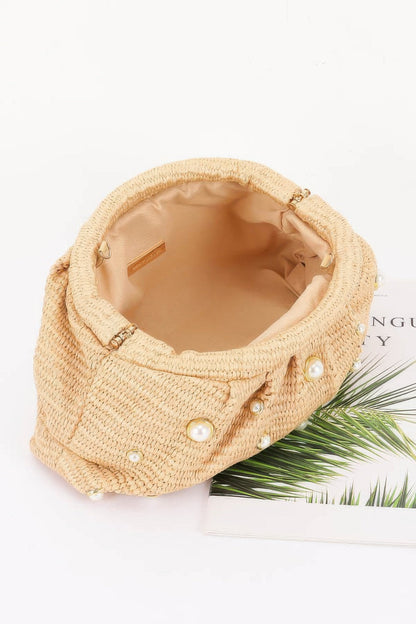 Faux Straw Pearl Clutch, alternate view (2)