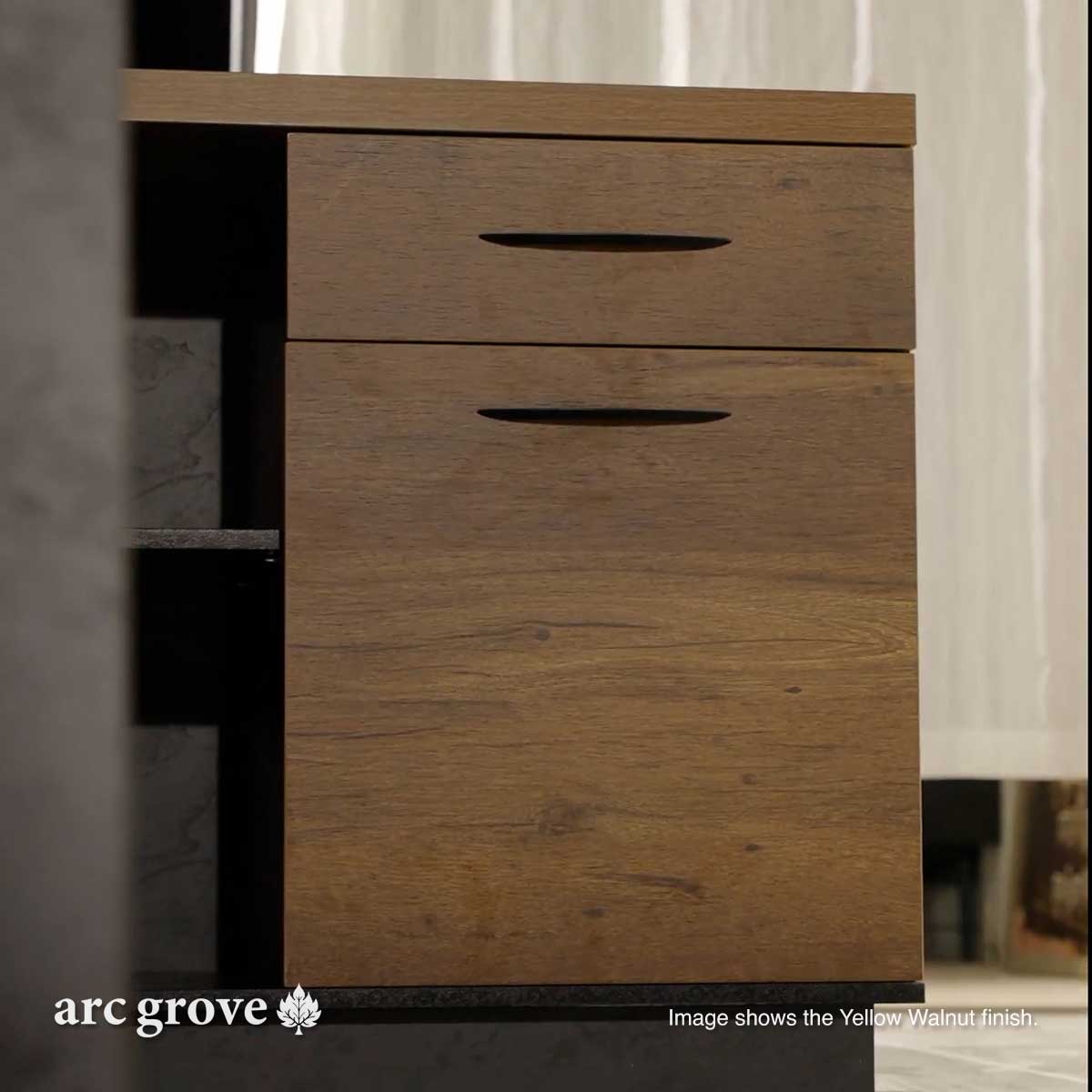 Arc Grove Linton L-shaped executive desk in Mahogany, additional detail (3)