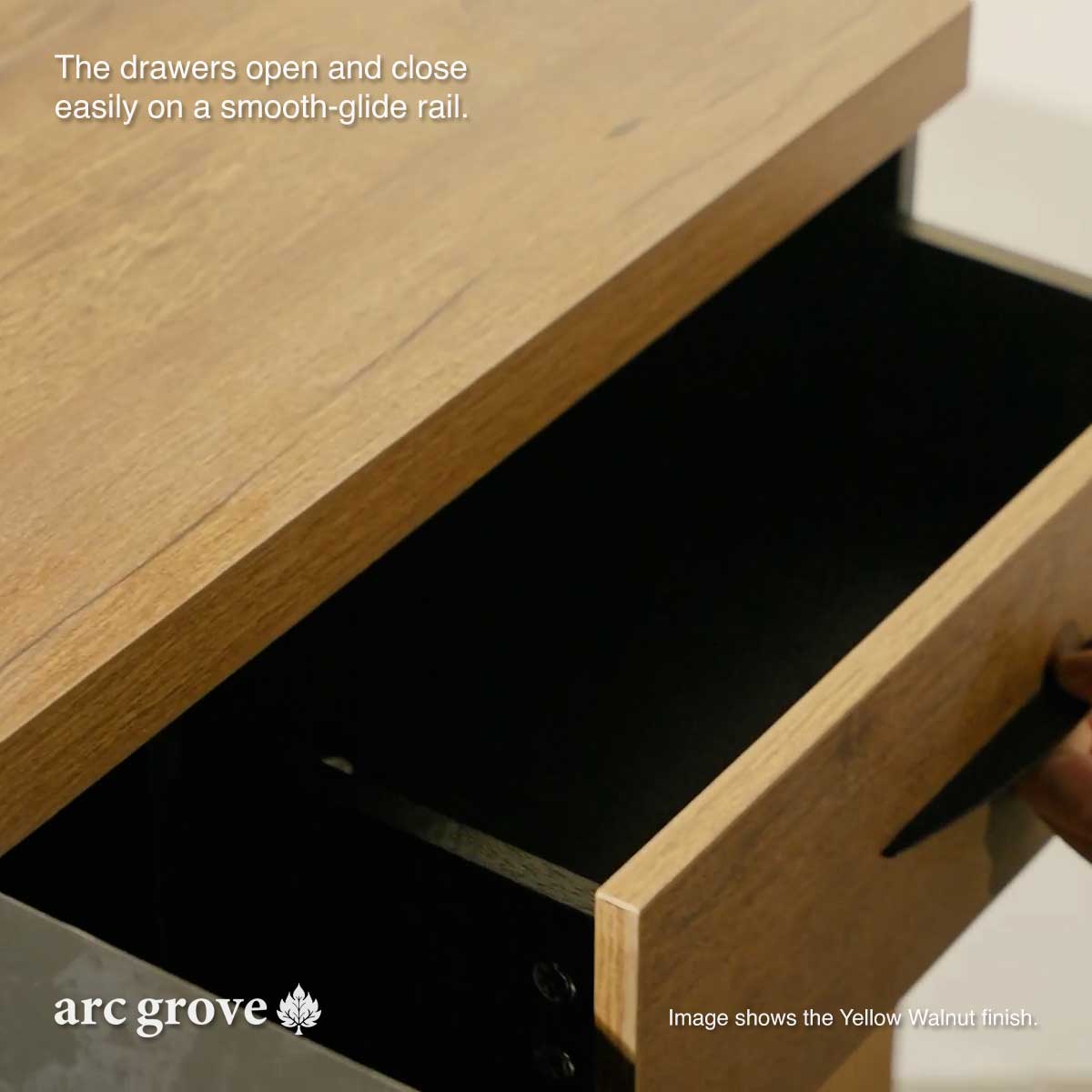 Arc Grove Linton L-shaped executive desk in Mahogany, additional detail (5)