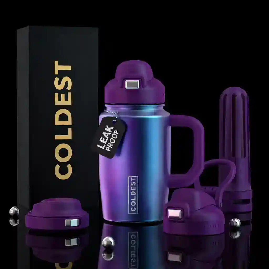 COLDEST 15oz Limitless Ultra v8 water bottle, additional detail, styled photo
