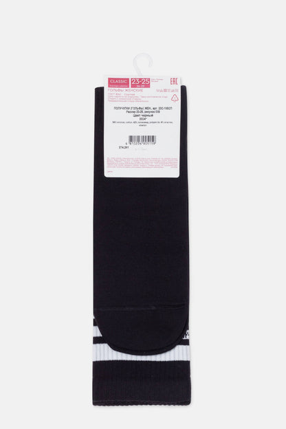 Conte Classic 009 cotton knee highs with ribbed stripes, styled photo (3)