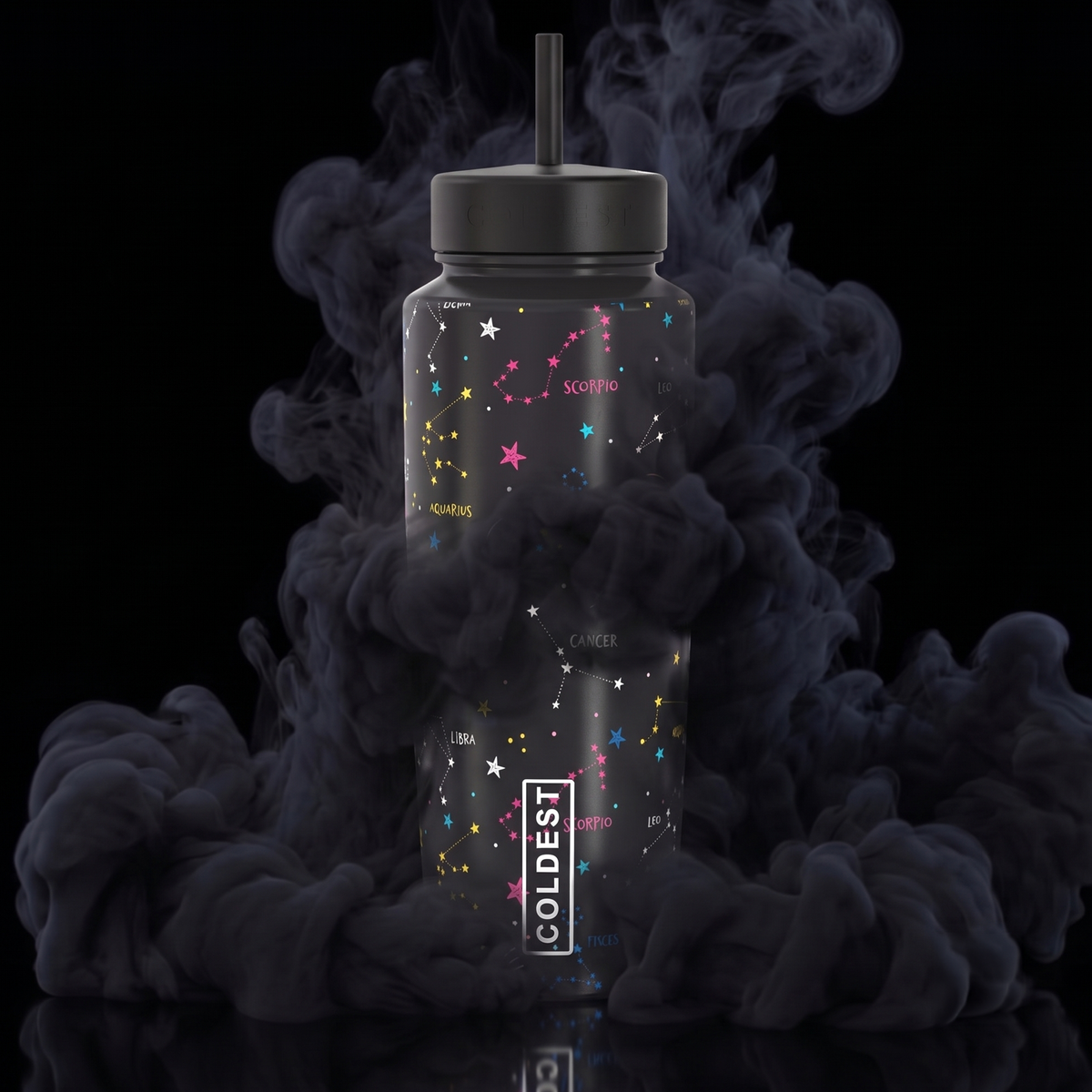 Glowie Written in the Stars design, COLDEST promotional graphic on the 6.7oz Bottle listing (file named for the 32 oz size)