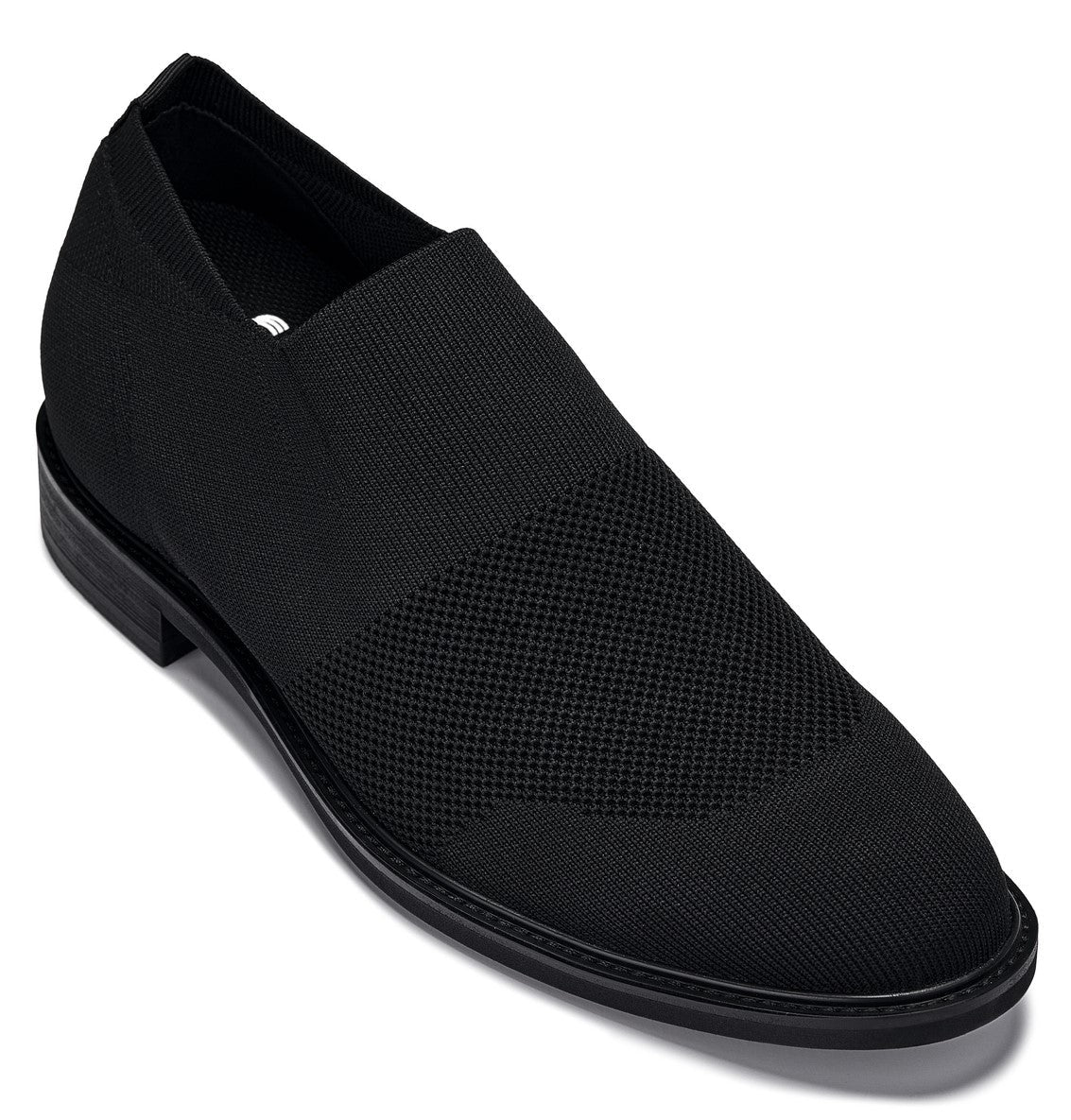 CALTO X1541 black knit elevator dress shoe, product photo