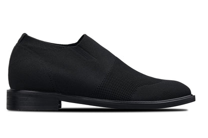 CALTO X1541 black knit elevator dress shoe, alternate view