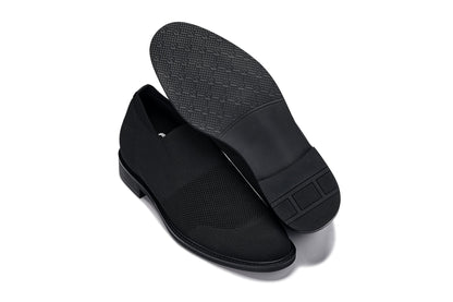 CALTO X1541 black knit elevator dress shoe, another detail view