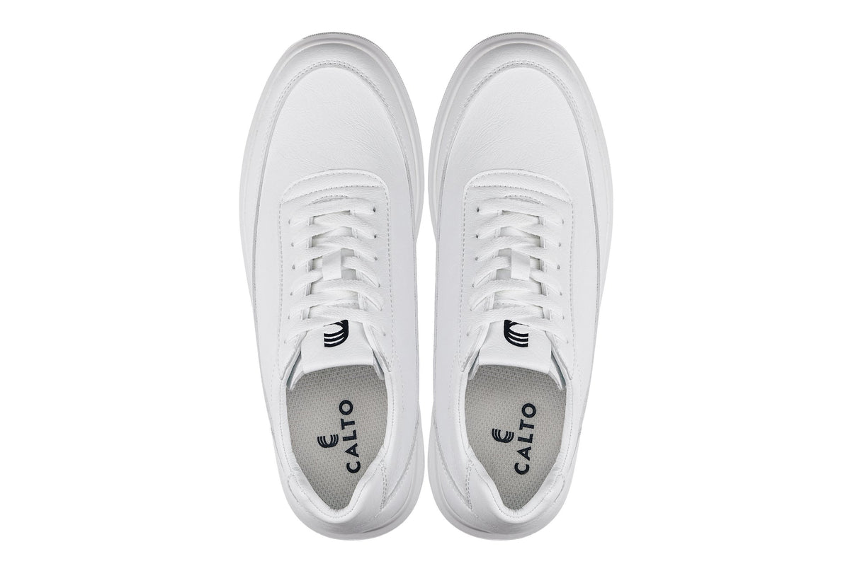 White sneakers with 'Calto' branding on a white background
