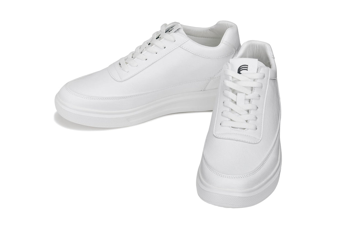 White sneakers on a white background