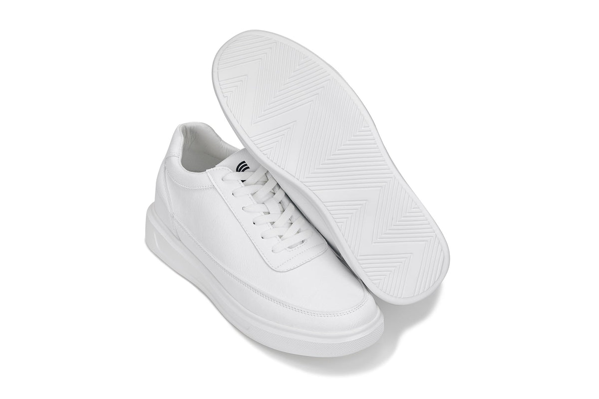 White sneakers on a white background