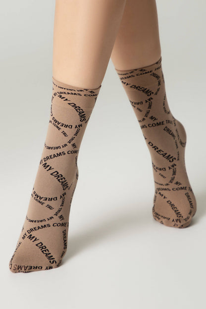 Conte Fantasy dense socks with knitted My dreams design, alternate view (4)