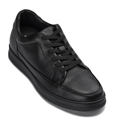 CALTO Y7111 black pebble grain leather sneaker, product photo