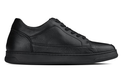 CALTO Y7111 black pebble grain leather sneaker, alternate view