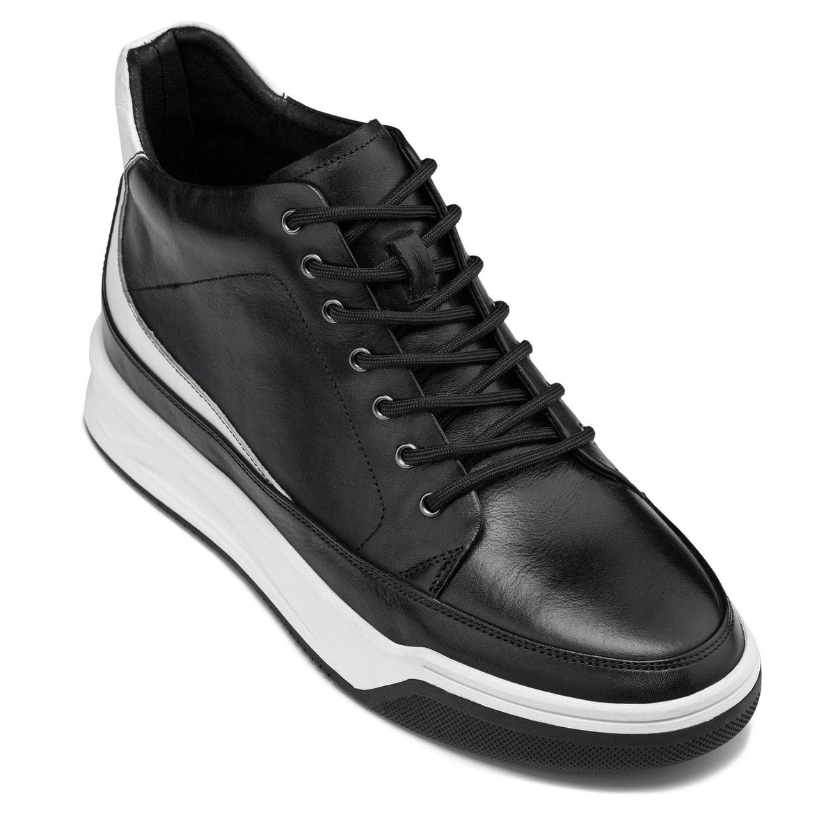 CALTO Y7150 leather elevator sneak-boot in black, product photo