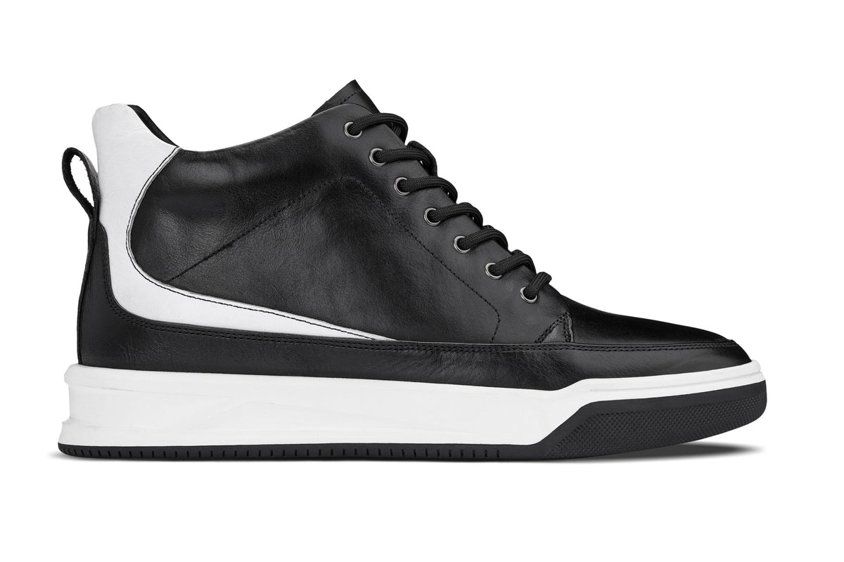 CALTO Y7150 leather elevator sneak-boot in black, alternate view