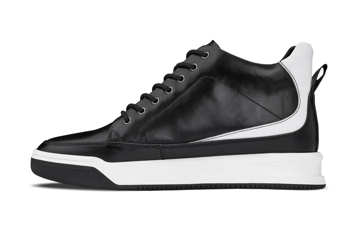 CALTO Y7150 leather elevator sneak-boot in black, additional detail