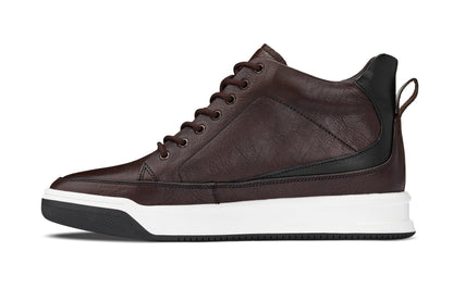 CALTO Y7152 leather elevator sneak-boot in coffee brown, additional detail