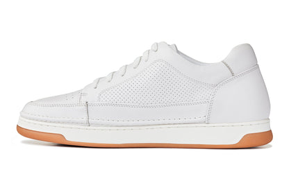 CALTO Y7932 white micro-perforated oxhide sneaker with gum sole, additional detail