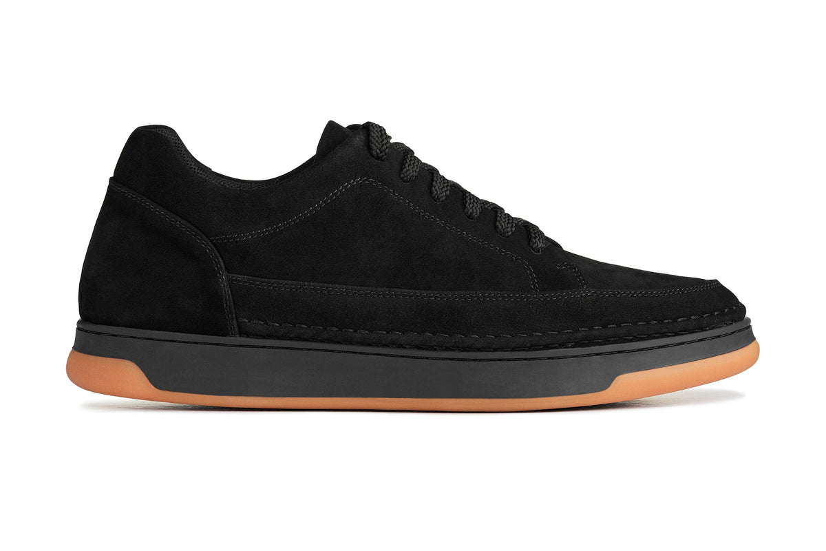 CALTO Y7933 noir suede sneaker with gum sole, alternate view
