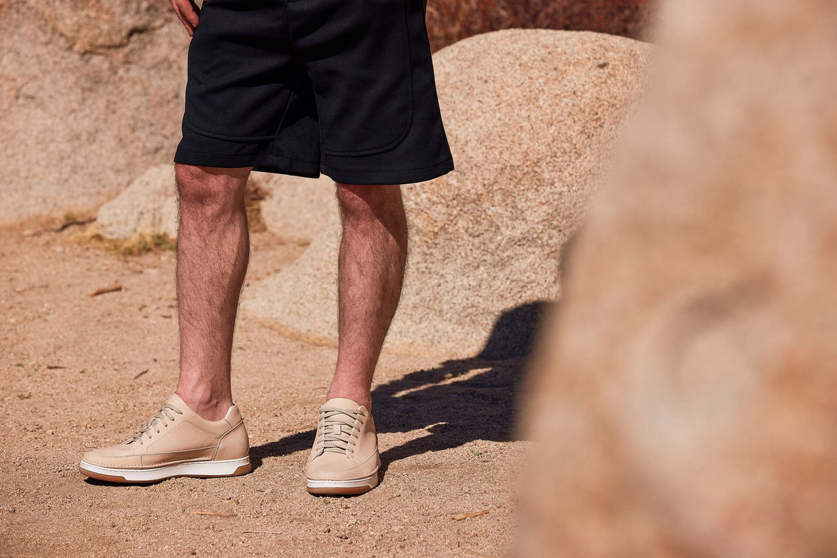 CALTO Y7934 ivory white suede sneaker with gum sole, second alternate view