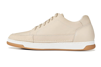 CALTO Y7934 ivory white suede sneaker with gum sole, additional detail