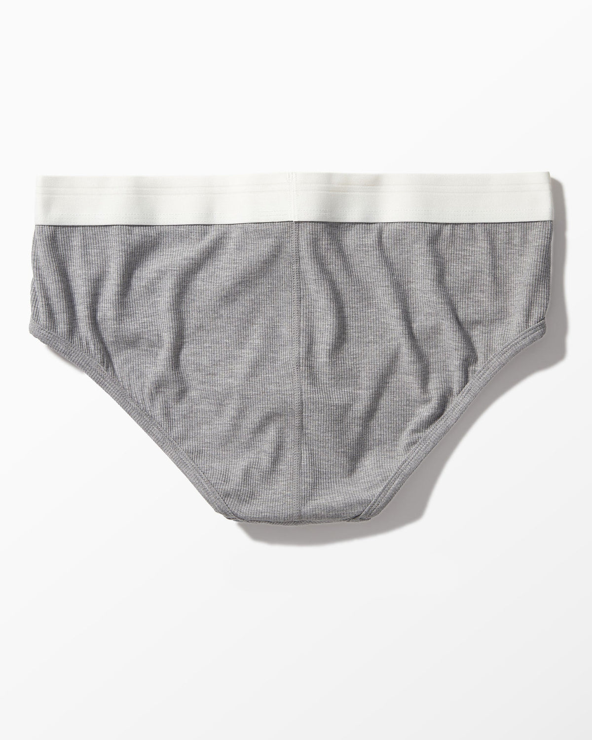 Gray underwear with white waistband on a white background