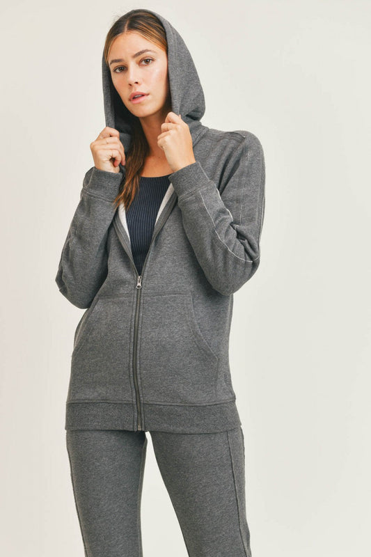 Fitkitty Culture Made for Sundays zip-up hoodie jacket, front view