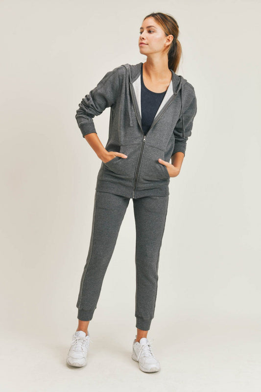 Fitkitty Culture Made for Sundays zip-up hoodie jacket with side panels