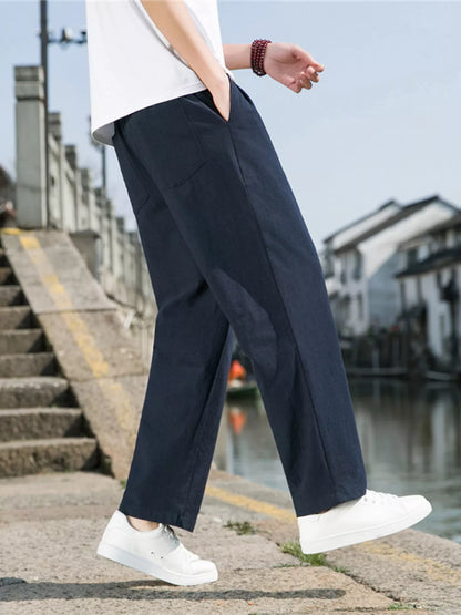 Men's Plus Size Loose Fit Drawstring Casual Pants