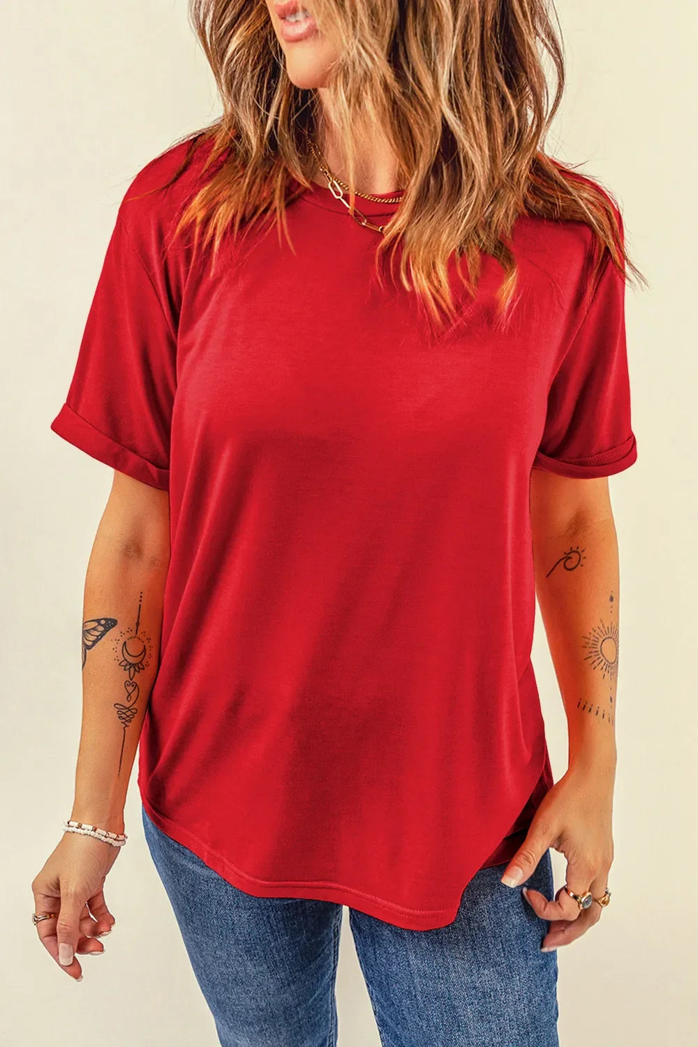 Round Neck Short Sleeve T-Shirt, product photo (5)