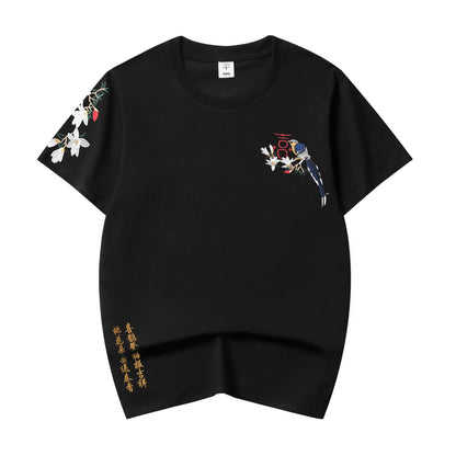 Flower and Birds Embroidered Tee, product photo