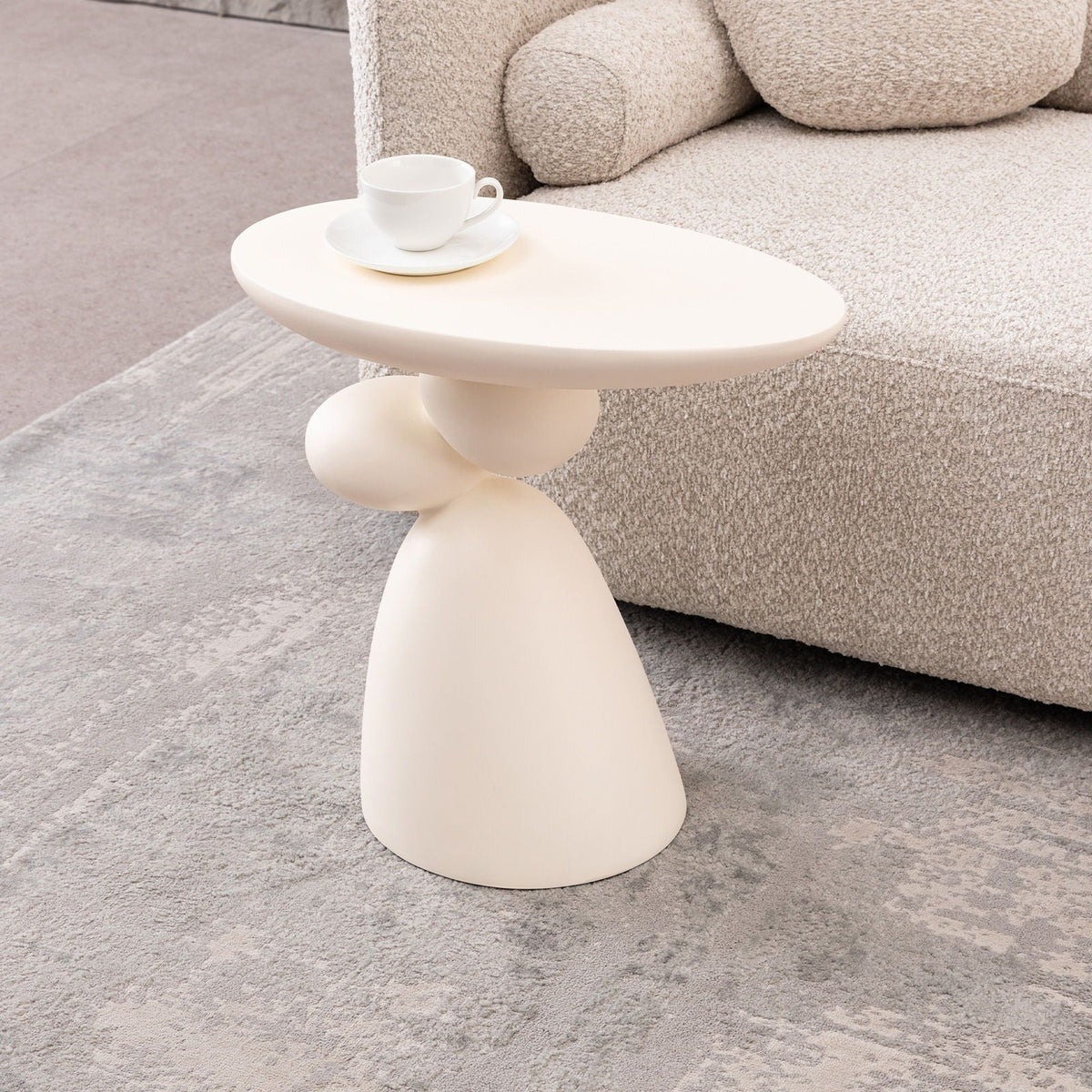 HouseOfZazla Lucky Stone Shaped Corner and Elliptical Coffee Tables