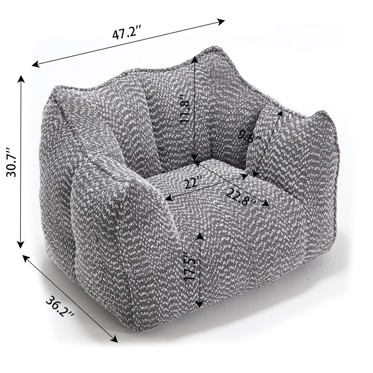 Wide Chenille Lounge Armchair, alternate view (6)