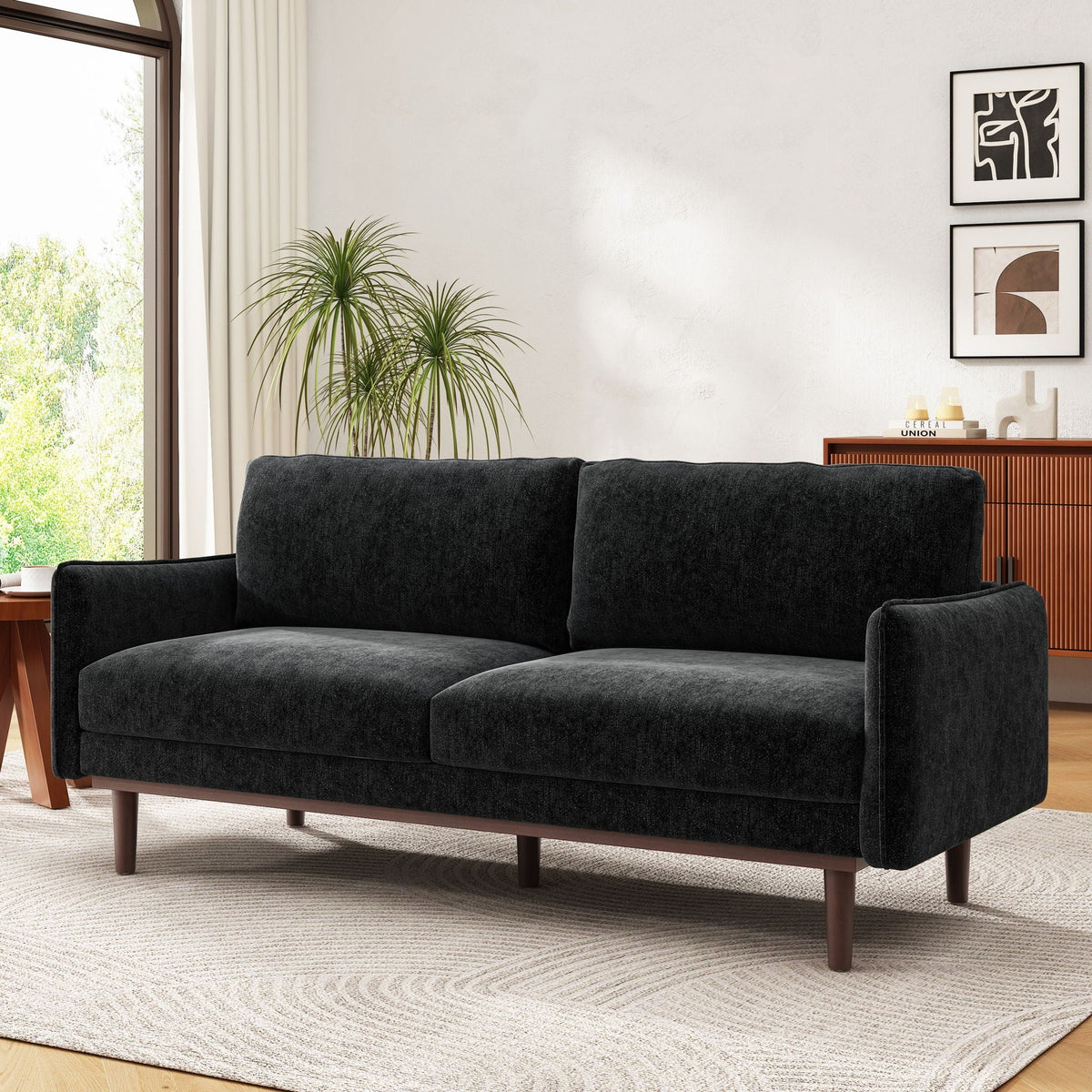 Wide Loveseat Sofa with Stitched Arms, additional detail (2)