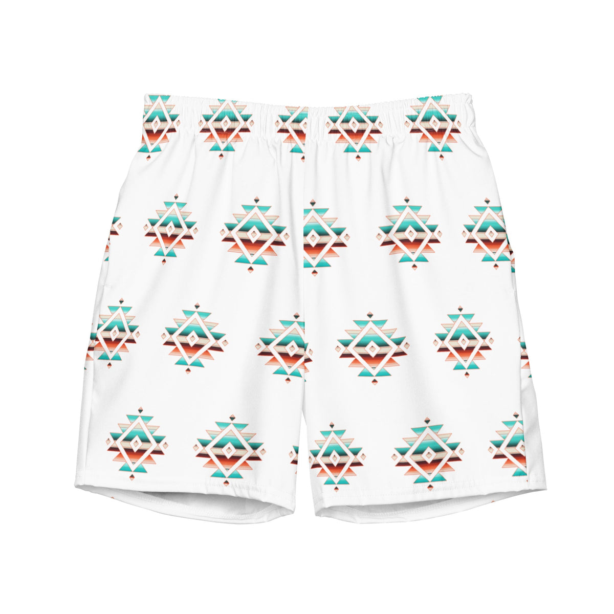 Baha Ranch Yeehaw Sedona Aztec men's swim trunks, front view
